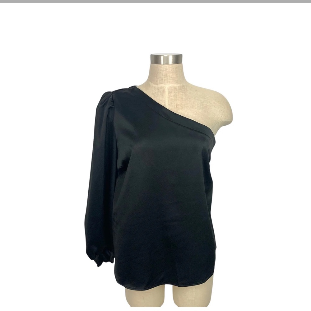 Gibson look satin one shoulder top